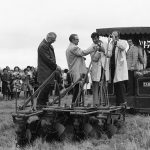 A 1912 Case steam engine and plow turn sod at the Western Development Museum in Moose Jaw, 1974. | Photo provided by the Western Development Museum