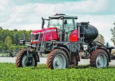 Agco has introduced a two-model sprayer line under its Massey Ferguson brand with 740 and 860 gallon (2,800 and 3,255 litre) tank capacities. | AGCO photo