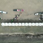 An aerial image of Stamp Seeds, a seed farm and retailer in Southern Alberta. Greg Stamp is the farm’s manager and he said new hybrid rye varieties have a more uniform stand that’s less vulnerable to wind. | Photo supplied by Greg Stamp