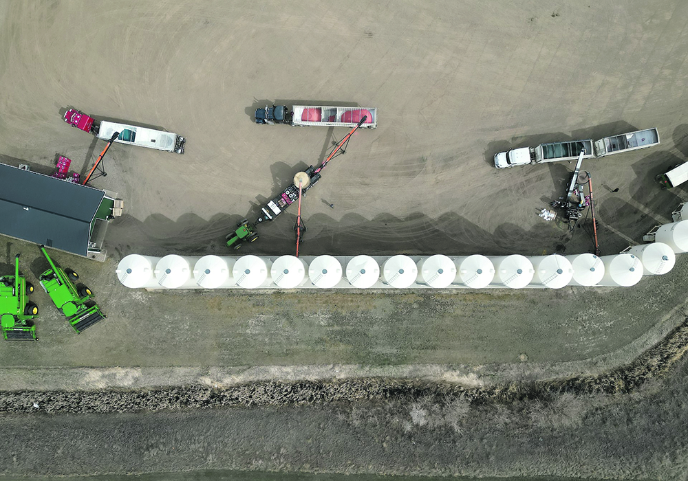 An aerial image of Stamp Seeds, a seed farm and retailer in Southern Alberta. Greg Stamp is the farm’s manager and he said new hybrid rye varieties have a more uniform stand that’s less vulnerable to wind.  |  Photo supplied by Greg Stamp