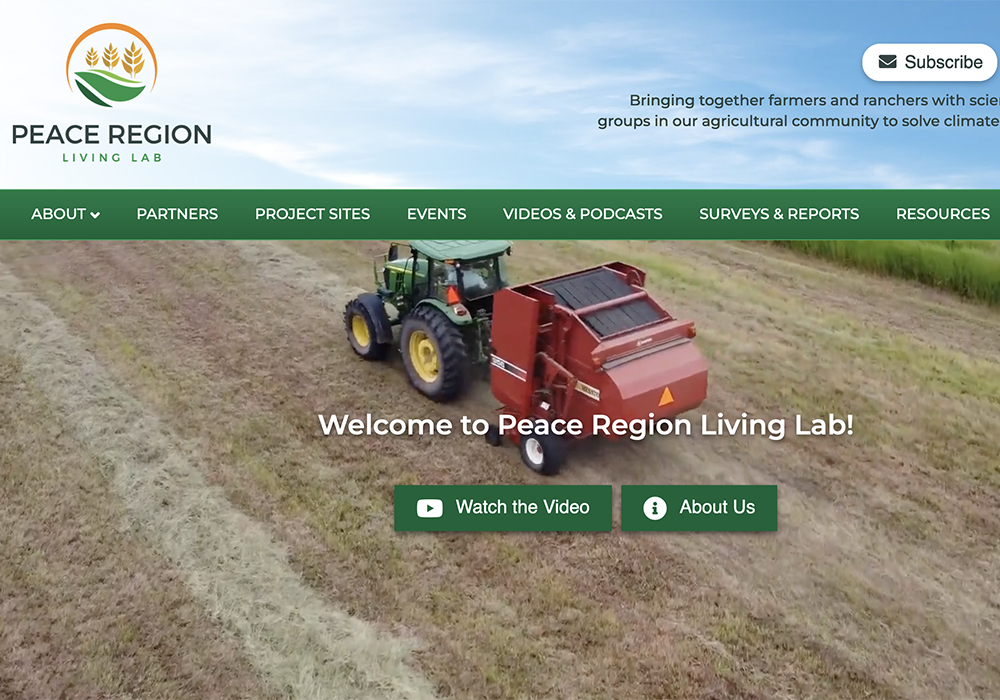The program is part of a federal initiative and network of living labs across Canada, which uses a producer centred approach to agricultural innovation. | Screencap via peacelivinglab.ca