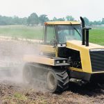 The belted Challenger was the result of Caterpillar engineers’ efforts to find a use for a removable tire tread created for very large mine truck tires. | Ron Satzler photo