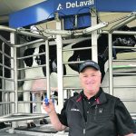 Sjenk Van Soelen, DeLaval’s North American business development manager, recently attended Canada’s Outdoor Farm Show in Woodstock, Ont., to talk about the company’s new Plus Behavior Analysis tool. | Stew Slater photo
