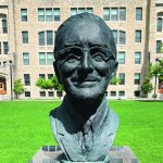 The University of Manitoba has honoured Baldur Stefansson for his work developing canola by placing a bust of him on campus. | Ed White photo