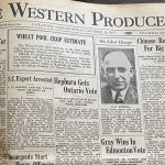 The Oct. 14, 1937, issue of The Western Producer didn’t spare the ink as it covered the royal inquiry into the marketing of Canadian grain. | Bruce Dyck photo