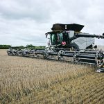The new CR combine has its engine mounted lengthwise so that it spins in the same direction as the rotors. | Photo supplied by New Holland