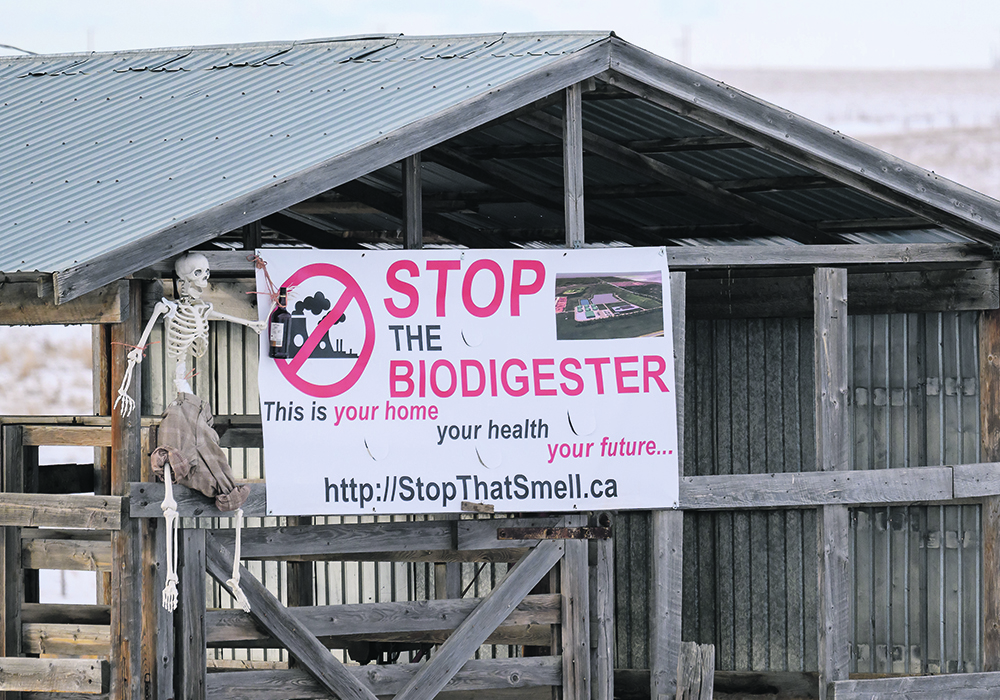 Residents of High River, Alta., and the surrounding area continue to oppose the proposed construction of a biodigester at a nearby feedlot.  |  Mike Sturk photo