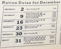 Food that was rationed during the Second World War required a coupon to be purchased. The number on the coupon needed to correspond with the dates that the coupon could be used.  |  Betty Ann Deobald photo