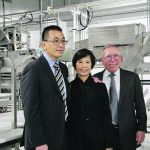 Allan, left, Julia and Donald Leung of Donald’s Fine Foods attended the opening of the North 49 Foods plant in Moose Jaw, Sask., last week. | Karen Briere photo