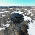 Small buildups of snow that repeatedly melt and freeze on the surface layer of the soil creates a barrier that reduces the infiltration potential of soils. | Photo supplied by Phillip Harder