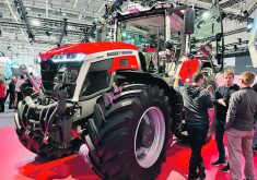 Massey Ferguson’s new 9S series of high horsepower tractors was launched at the Agritechnica machinery show in Hannover, Germany.  |  John Greig photo