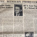 One of the headlines on the front page of the Nov. 24, 1949, issue declared, “Drought stricken southwest calls mass meetings to study situation.” | Bruce Dyck photo
