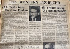 One of the headlines on the front page of the Nov. 24, 1949, issue declared, “Drought stricken southwest calls mass meetings to study situation.” | Bruce Dyck photo