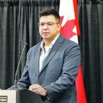 Jason Cardinal talks market gardens and tech to attendees at the Indigenous Ag Summit, held during Canadian Western Agribition in Regina. | Lisa Guenther photo
