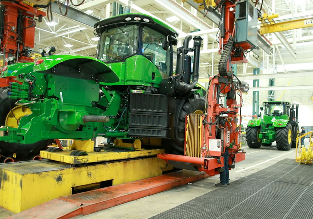 Deere predicted a downturn in agriculture and construction equipment sales across all of its regions for the fiscal year ahead, validating analysts’ concern that demand may have peaked for big industrial companies. | Screencap via deere.com