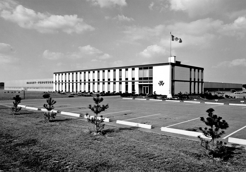 Massey Ferguson’s Brantford, Ont., combine assembly plant closed in 1988 after 24 years in operation.  |  Massey Ferguson archives photo