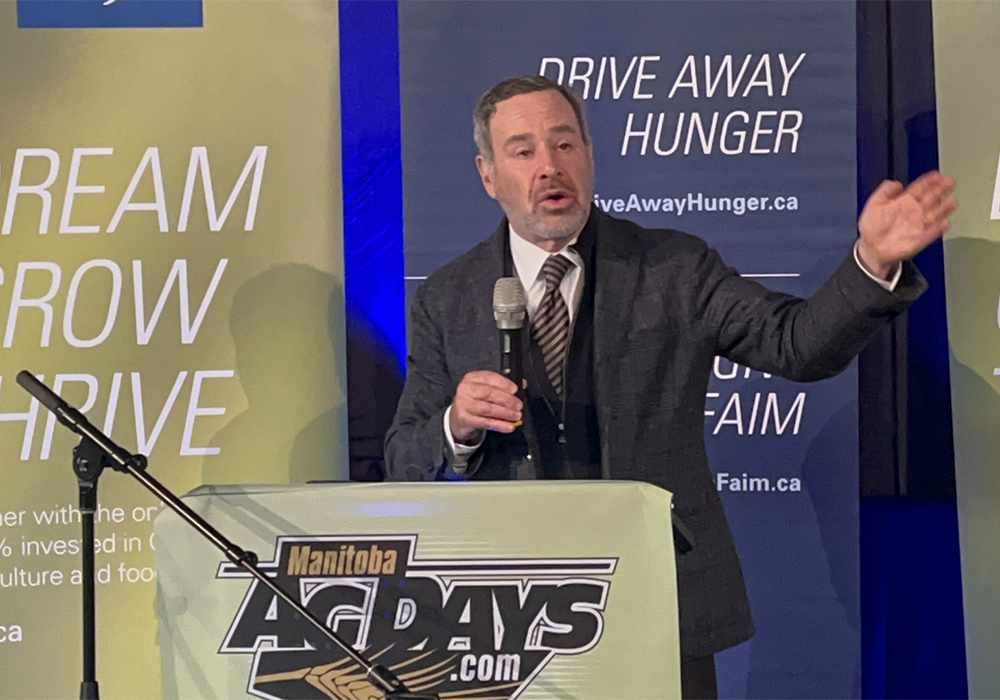 “I think the thing that worries me the most is the threat that lies within the United States,” Frum, a journalist, former White House speechwriter and conservative intellectual, told farmers at Manitoba Ag Days. | Ed White photo