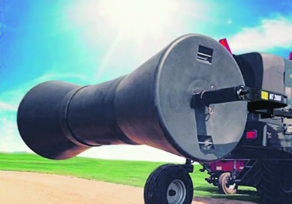 The cone piece that cost $1,300 to ship 450 kilometres was for a swather roller similar to this one.  |  Freeform Plastics photo