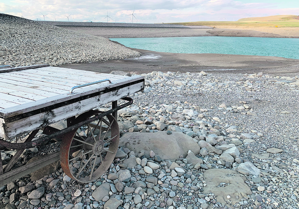 Alberta officials say the province usually gets most of its snow in late spring, so they hope the water shortage crisis will turn around. However, the province has still not seen the amount of precipitation needed to help reservoirs and rivers recover. This photo shows the high-and-dry boat launch at the Oldman Dam reservoir, taken in fall 2023.  |  File photo