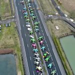 Tractors are lined up during a blockade by farmers on the A4 highway near Paris Jan. 30. The protest was partly over environmental regulations. | Reuters/Yves Herman photo