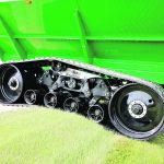 Unverferth’s new Equalizer SP undercarriage system offers wide tracks as well as flexibility on all three spatial axes for maximum ground contact. | Unverferth photo