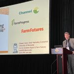 Ed Usset, grain marketing economist with the University of Minnesota, tells growers attending the 2024 Commodity Classic conference to stick with a strategy of pricing grain pre- and post-harvest because it delivers far better results than marketing it at harvest time. | Sean Pratt photo