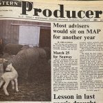The Crowsnest Freight Rate, often just called the Crow Rate, was a burning issue on the Prairies in the early 1980s as the federal government moved to increase how much farmers paid to move their grain to port. | Bruce Dyck photo