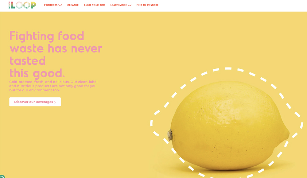 LOOP Mission is a circular economy company that creates products such as powder, purees and juices from fruits and vegetables that would be wasted. | Screencap via loopmission.com