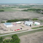 This image was taken just a few years after Seed Hawk opened its manufacturing plant near the small community of Langbank, Sask. it has since been significantly expanded and is under Vaderstad ownership. The rural location is typical of many short-line ag equipment manufacturers across the Prairies. | Seed Hawk photo