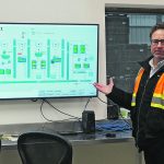 Cory Baseraba in the control room of BrettYoung’s NorthCore facility.