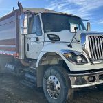 The truck stolen from a Miniota, Man., Co-Op last weekend and since recovered looks to be in decent shape, with only the decals scraped from its doors. The gate thieves used it to smash through is a different story. | Twin Valley Co-Op photo