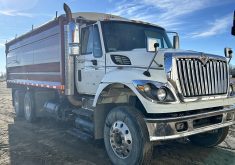 The truck stolen from a Miniota, Man., Co-Op last weekend and since recovered looks to be in decent shape, with only the decals scraped from its doors. The gate thieves used it to smash through is a different story. | Twin Valley Co-Op photo