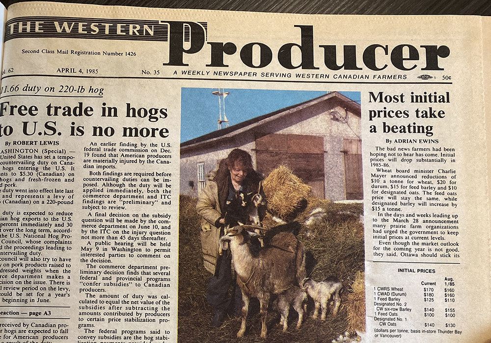 In April, 1985, the United States sent shock waves through the Canadian hog industry when it imposed a temporary countervailing duty on hogs and pork imports from this country. | Bruce Dyck photo