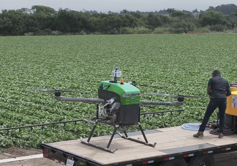 Spray drone technology is flourishing south of the border, where you can generally apply anything registered for aerial application. Not so in Canada... | Screencap via vimeo.com/GuardianAg