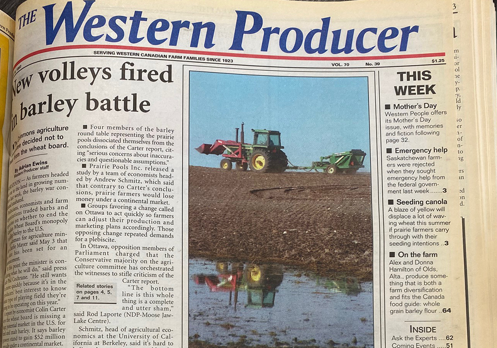 The fight over the wheat board’s marketing monopoly was beginning to stir into life in the early 1990s. | Bruce Dyck photo