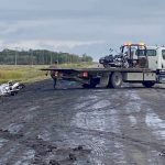 The lawsuit centres around a local highway mud slick that was believed to have caused a deadly motorcycle accident in 2022. | Brian Elcheshen photo