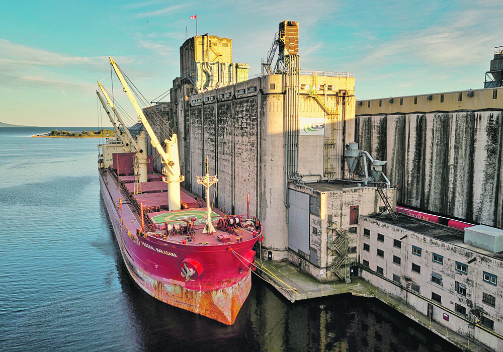 After opening in late March, grain shipments through the end of April of about 1.14 million tonnes were up by 25 per cent from the same time the previous year and were 11 per cent ahead of the five-year average, according to a news release.  |  Michael Hull photo courtesy of the Thunder Bay Port Authority