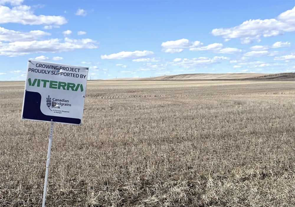 Viterra is supporting Canadian Foodgrains Bank again this year by providing 267 acres of land around five of its terminals in Alberta and Saskatchewan. | Screencap via foodgrainsbank.ca
