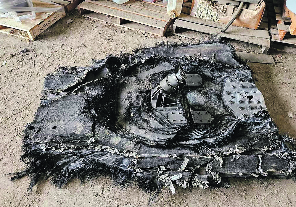 An astronomer from the University of Regina says a 98 pound piece of a SpaceX rocket that fell in a Saskatchewan farm field this winter would have been much more serious if it had landed in an urban area. She says more must be done to prevent this from happening.  |  Photo supplied by Barry Sawchuk
