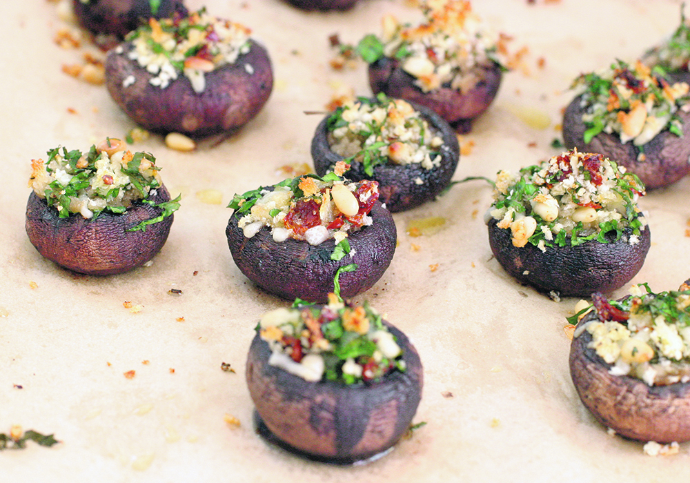 Stuffed mushroom caps are a great way to use mushrooms and a popular appetizer for outdoor summer meals.  |  Sarah Galvin photo