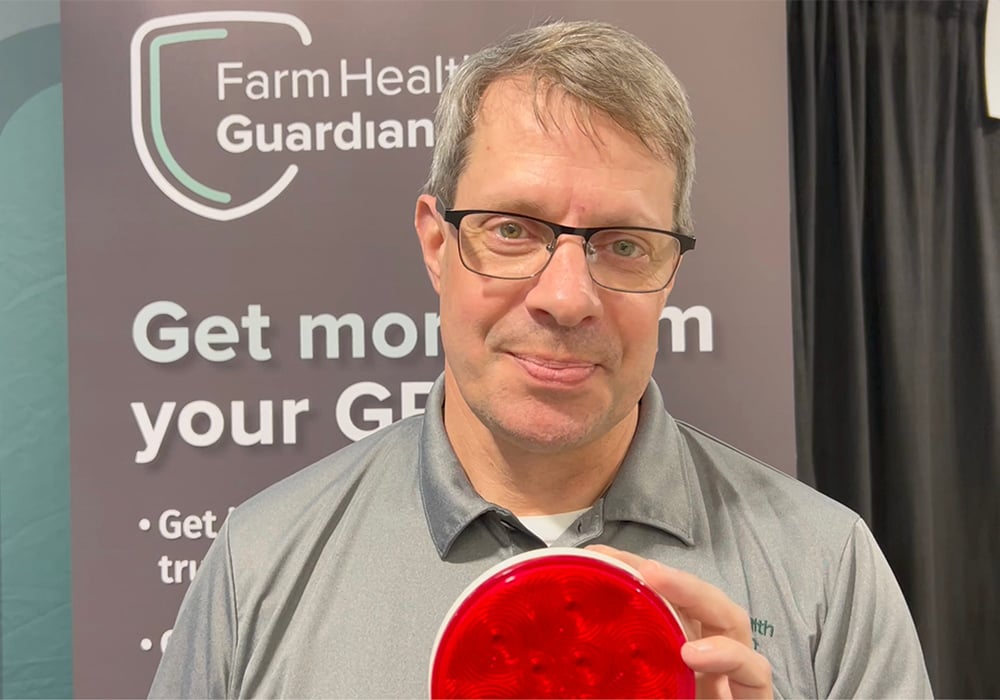 Rob Hannam of Farm Health Guardian said that many biosecurity breaches were never being spotted because drivers didn't think much about them, and they didn't seem like a big deal. But any contact with possibly-infected territory needs to be known by biosecurity managers on farms, so this simple gps-enabled brake light can fulfill that role. | Ed White photo