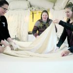 Guests at Green Pastures Farm make blankets from the farm’s wool. | Green Pastures Farm photo