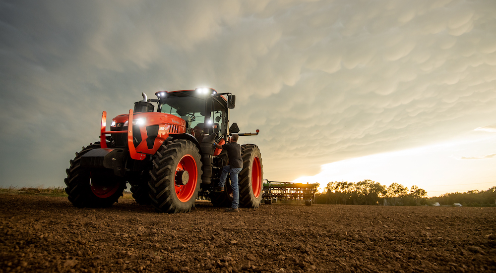 The Kubota M8 series offers extra muscle for field operations for planting, tillage and material handling.