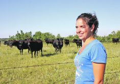 Lacey McCrae felt that advocating for agriculture was becoming vital, and she did this through articles and blogs that she wrote for the Alberta Young Farmers and Ranchers. “It seems we have an urban culture that is aggressive, and we need to work harder at sharing our personal stories, make our ranch have a personal face,” she said. She and her husband raised Black Angus cattle and crops near Vermilion, Alta. This photo ran in the Aug. 10, 2017, issue of the Western Producer.  |  File photo