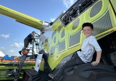 WP reporter Ed White takes a tour of the new Lexion 8900 combine at the Ag in Motion farm show happening this week near Langham, Sask. | Ed White photo