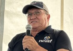 Terry Lerat of Cowessess First Nation speaks at Ag in Motion. | Ed White photo