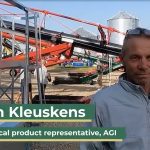 Dave Bedard of Grainews speaks with AGI's Ron Kleuskens about the new system for extracting beeswings, fines and chaff before grain goes into the dryer, improving the mixed-flow unit's efficiency. | Screencap via Dave Bedard