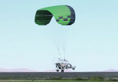 The Stratus AirSprayer in flight at the Spaceport America testing facility in New Mexico during spring 2024.  |  Precision AI photo