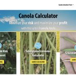 The Canola Council of Canada announced June 26 that three sclerotinia-related links top the page of its Canola Calculator, an online hub that also provides resources and tools for harvest loss, blackleg yield loss estimations, seeding rates, plant density targets and more. | Screencap via canolacouncil.org
