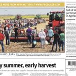 In July of 2017 high temperatures, extremely dry field conditions and lack of rainfall had caused crops to mature quickly and were expected to result in lower-than-average yields, particularly south of the Trans-Canada Highway. | Screencap via producer.com
